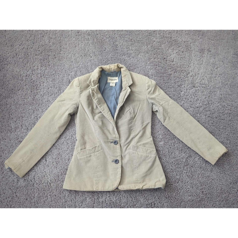 Vintage Legends Blazer‎ Womens 3/4 Corduroy Two Button Front Lined Japan FLAWS